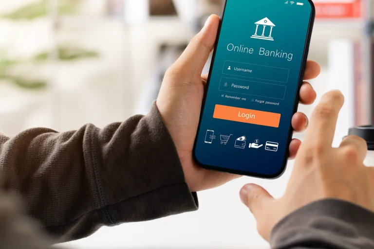 Online banking on a mobile phone